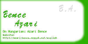 bence azari business card